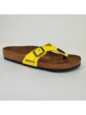 Birkenstock Gizeh Women's Size 7 US Sandals Birko-Flor Regular Yellow Flat